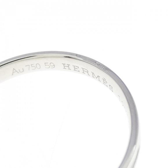 HERMES White Gold 18K Band Ring Size 8.75 (US) 59 (EU) 19 (JP) - Picture 3 of 4